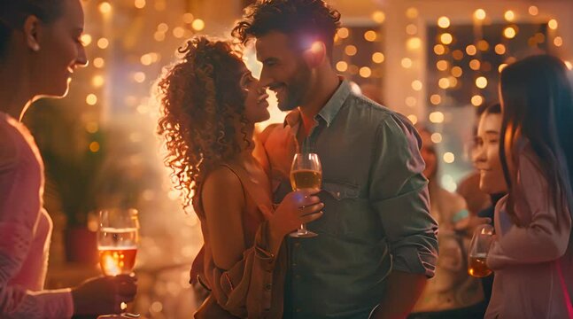 women and men dating in the party room