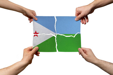 Solidarity and togetherness in Djibouti, people helping each other, unity and help idea, support concept