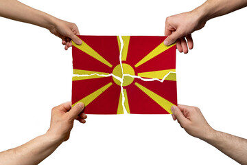Solidarity and togetherness in Macedonia, people helping each other, unity and help idea, support concept
