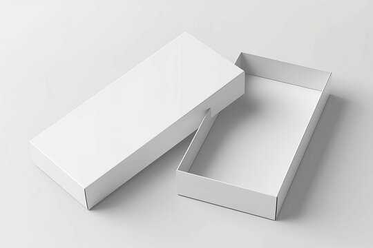 Blank White Horizontal Rectangle Box Packaging Mockup Template 3d Illustration