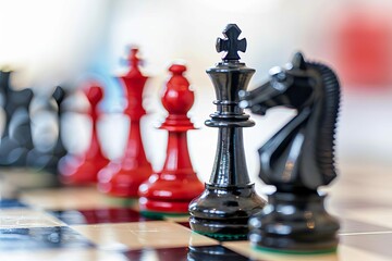 chess pieces on board strategic game concept intellectual competition abstract photography
