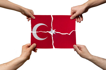Solidarity and togetherness in Turkey, people helping each other, unity and help idea, support concept