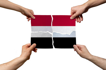 Solidarity and togetherness in Yemen, people helping each other, unity and help idea, support concept