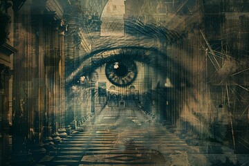 classic illustration inspired by the da vinci code novel mystery and conspiracy concept digital painting - obrazy, fototapety, plakaty