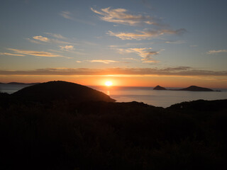 Sunset over the sea at Wilsons Promontory