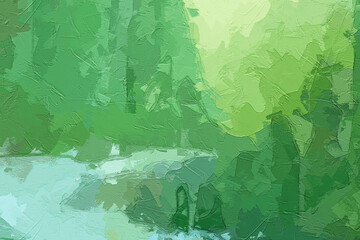 Oil paintings and various floral landscapes, forests, birds, plum blossoms, deer, and streams are beautiful