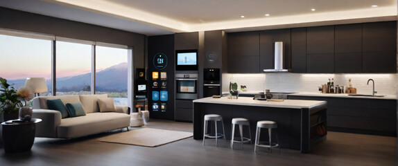 a businessman using a tablet to analyze complex data sets in real-time, with a digital interface overlaid onto the scene that highlights key insights and trends, using a mid-shot perspective