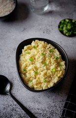 Japanese egg and rice porridge in a bowl