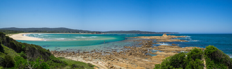 Fototapeta na wymiar Panorama view of Moruya Heads, New South Wales