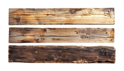  4 wood board textures, grunge and worn out, isolated on white background