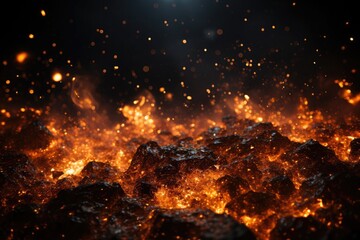 burning coal background