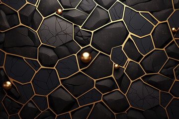 Gold stone tiles background