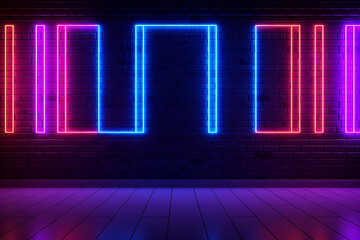 Wall labyrinth with neon action