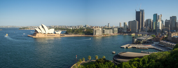 Circle Quay panorama with Sydney Opera house and CBD