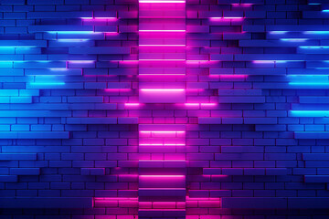 Blurred neon wall background