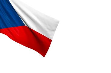 Czech national flag isolated on white background.
