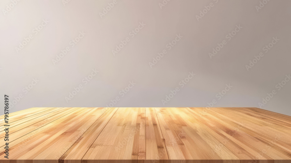 Aufkleber polished wooden table top perfect for product display with a soft gradient backdrop