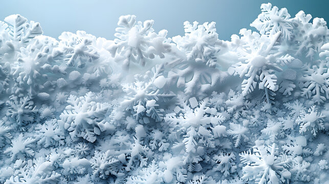 Falling Snowflakes on Minimalist White Canvas - Winter Background Image