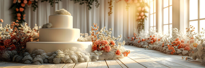 Minimalist Wedding Canvas with Creative Copy Space