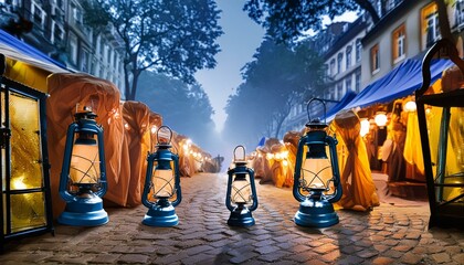 Fogbound Paris: 19th Century Streets Aglow with Oil Lanterns