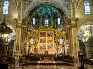 Fototapeta na wymiar Chancel of the Valencia Cathedral