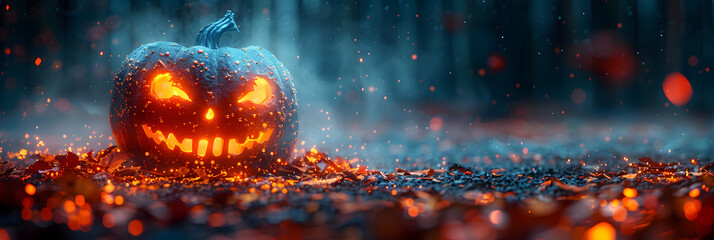 Spooky Halloween Banner with Minimalist Design