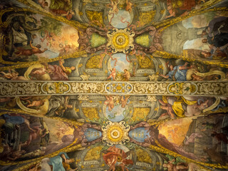 St Nicolas de Bari and St Pedro Martir Church fresco covered ceiling