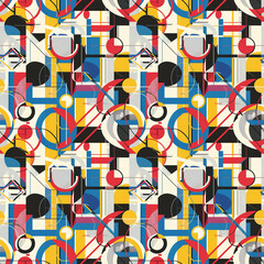 A colorful abstract pattern with many different shapes and sizes, Olympics seamless pattern