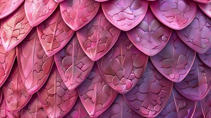 Pink dragon scales made from hundreds of tiny pink leaves.