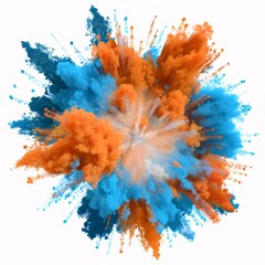 a blue and orange explosion