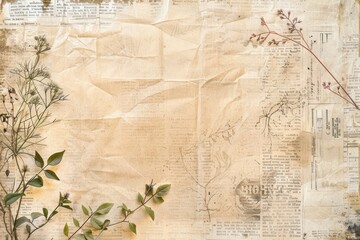 Obraz premium Crown ephemera border backgrounds plant paper.