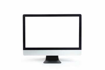 modern computer screen with blank display on white isolated product shot