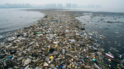 Coastal waters suffer from heavy plastic waste buildup, underscoring worldwide environmental concerns