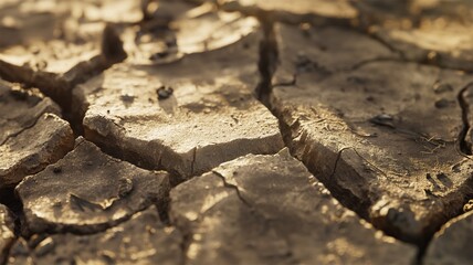 The image of the ground is broken, showing drought.