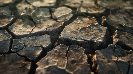 The image of the ground is broken, showing drought.