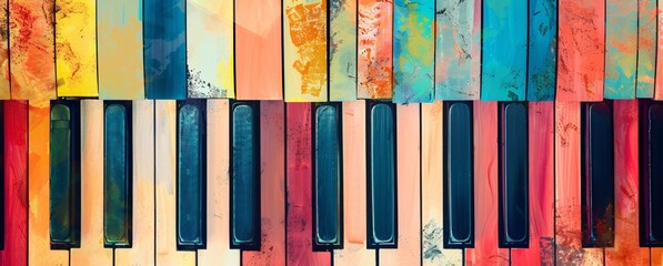 a colorful piano keys