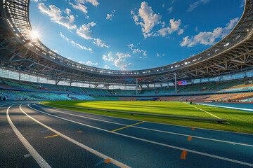Huge stadium for various sports. The concept of holding sports competitions. Generated by artificial intelligence