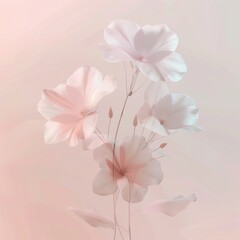 A close up of a pink flower with a white background