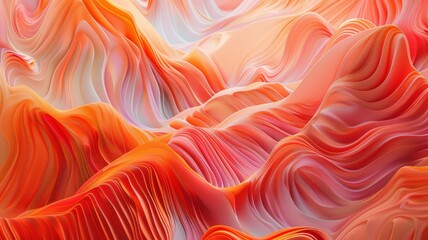 Obraz premium the captivating beauty of abstract design as wavy orange and light red lines intertwine to form a dynamic and energetic background, their fluid motion expertly captured by an HD camera