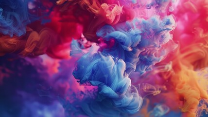 Obraz premium the dynamic beauty of a colorful alcohol ink abstract background, where bold pigments dance and intertwine in a symphony of vibrant colors, rendered with lifelike detail by an HD camera