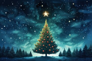 Christmas tree christmas night plant