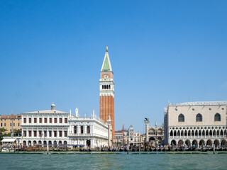 Fototapeta na wymiar Doges Palace and San Marco Tower seen from the Grand Canal, Venice