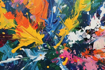 This oil painting is a symphony of color, a visual celebration that dances across the canvas with...