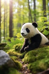 Panda in the forest Generative AI
