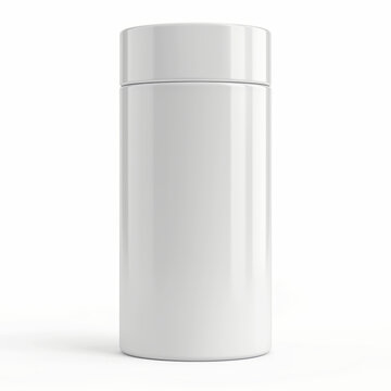 white metallic jar with lid