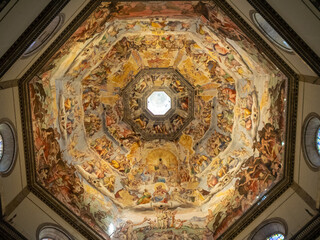 Fototapeta premium Santa Maria del Fiore, frescos in the dome interior, Florence