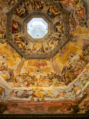 Detail of the fresco that covers the interior of the Santa Maria del Fiore dome, Florence
