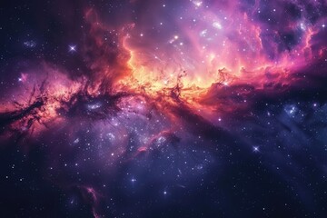 Cosmic galaxy with stars and nebulae