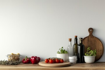 Kitchen room plant food wall.