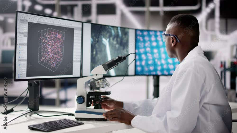 Leinwandbilder research lab scientist using computer